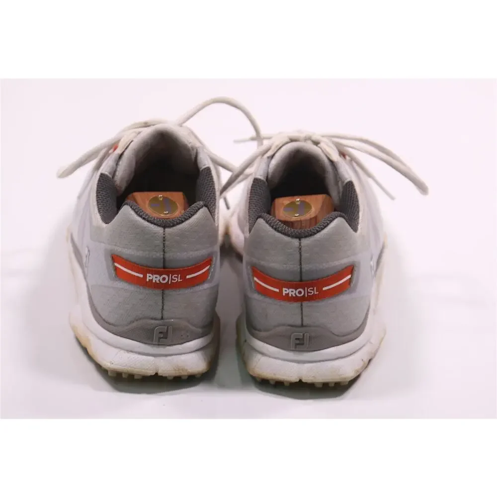 FootJoy Pro SL Sport Golf Shoes White Light Grey Orange Men's US 10 M